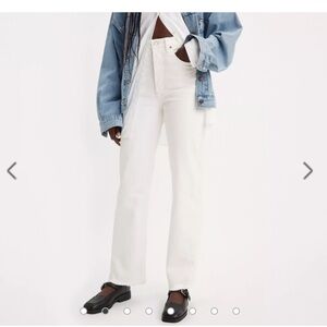 White Levi’s Ribcage Ankle Straight Jeans Women’s 23x27